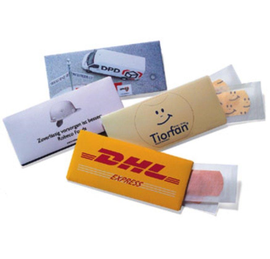 direct mail pleisters, 4 bedrukte of onbedrukte pleisters in handzame hersluitbare envelopverpakking, zeer geschikt voor directmailings
